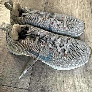 Gray and Blue Athletic Sneakers